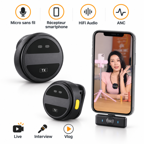SX21 – Microphone Sans Fil HiFi + ANC