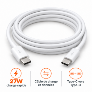 2026/02/1001402087.png Câble de Charge Rapide 27W - Type C vers Type C