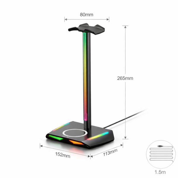 RGB ChargeStand Pro – Support Casque Gaming avec Recharge Sans Fil