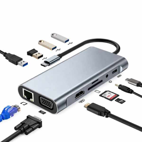 UltraHub Pro 8-en-1 – Adaptateur USB-C Multifonction