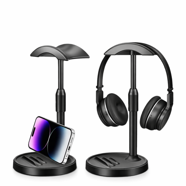 DualStand Pro – Support Casque & Smartphone 2-en-1