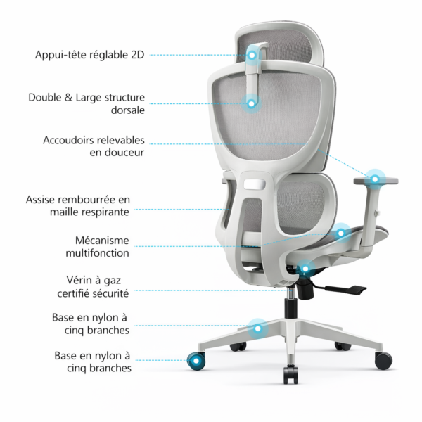 ConfortMesh Elite – Chaise de Bureau Ergonomique Ajustable