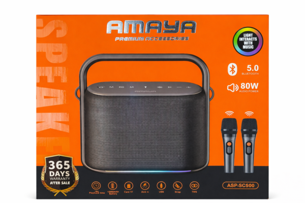 AMAYA ASP-SC500 – Speaker Bluetooth 80W (Avec 2 Micros)