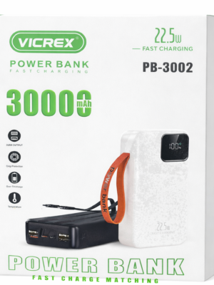 VICREX PB-3002 – Power Bank 30000mAh 22.5W Fast Charging