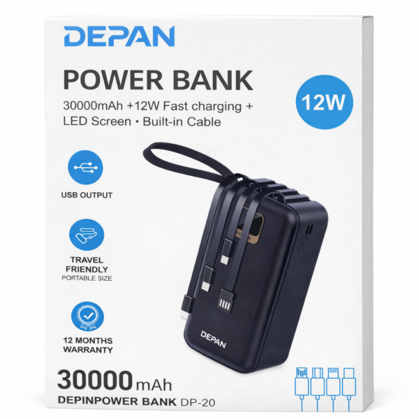 DEPAN DP-20 – Power Bank 30000mAh 12W