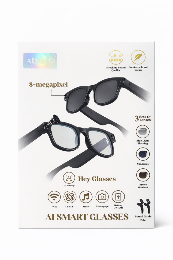 AI Smart Glasses – Lunettes Intelligentes 8MP