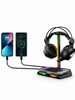 RGB ChargeStand Pro – Support Casque Gaming avec Recharge Sans Fil