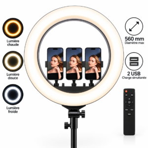 LIVE-R56 – Ring Light LED 560mm avec Télécommande