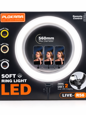 PLOKAMA LIVE-R56 – Ring Light LED 560mm avec Télécommande