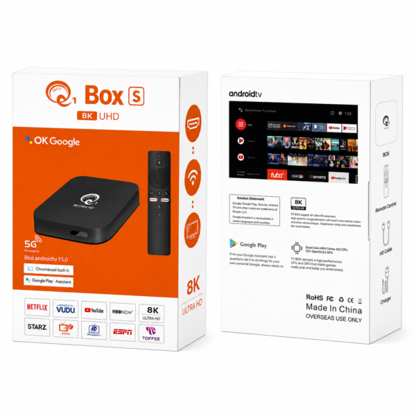Q1 Box S Android TV 8K Ultra HD Q1 Box S Android TV 8K Ultra HD