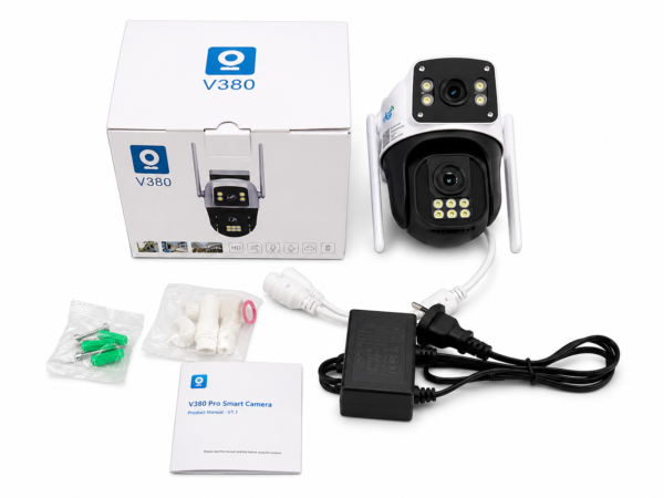 Caméra de Surveillance WiFi Intelligente V380 Double Objectif Caméra de Surveillance WiFi Intelligente V380 Double Objectif