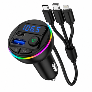 Transmetteur FM Bluetooth 3-en-1 avec Charge Rapide