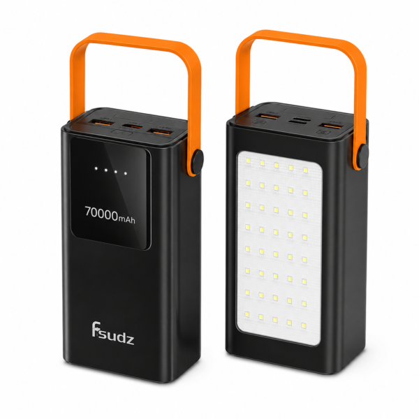 Power Bank Portable Fsudz P33 70 000 mAh avec Lampe LED Power Bank Portable Fsudz P33 70 000 mAh avec Lampe LED