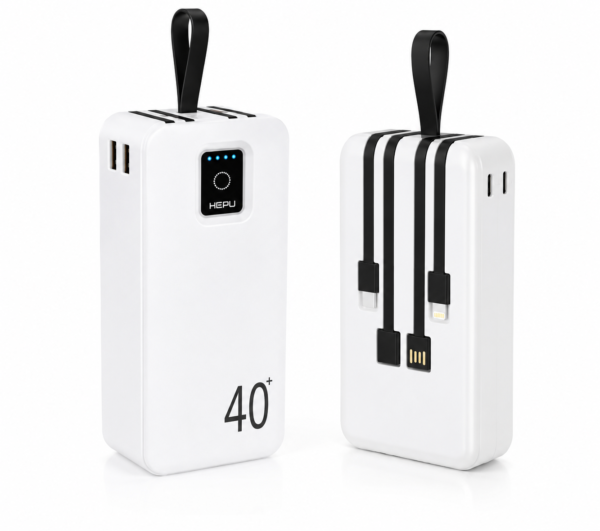 Power Bank HEPU HP-980 / HP-990 40 000 mAh – Câbles Intégrés