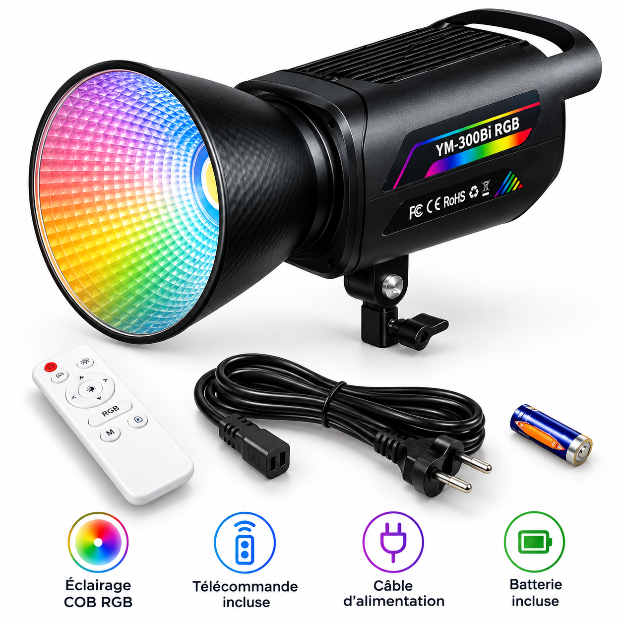 Projecteur LED RGB YM-300Bi
